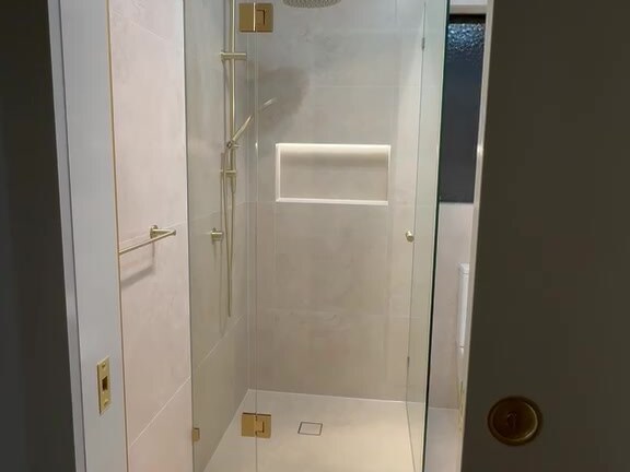 Fluted basin on custom timber vanity