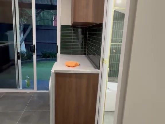 Completed granny flat in South East Melbourne with kitchenette and sliding door to the garden